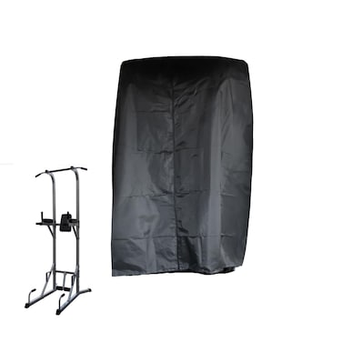 Pull Up Bar Station Cover 40x42x64in Protective Cover Strength Training Dip Stands Protection Gym Machine Cover for Indoor or Outdoor Power Tower/Pull Up Dip Station (Black)