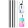 ALINK 15 inch Extra Long Reusable Black Silicone Straws, 4-Pack Flexible Straws for Stanley 40 oz Tumbler, 1 Gallon Water Bottle, Wine Bottle, 128 64 oz Tumbler with Brush