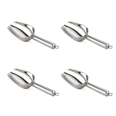 TeamFar Mini Scoop, 3oz Stainless Steel Canister Small Ice Candy Scoop for Kitchen Dispenser Buffet Jars, Healthy &amp; Sturdy, Multi-use &amp; Mirror Finish, Dishwasher Safe-4 PCS