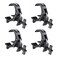 Truss Clamp Stage Light Clamp, 4PCS GZhuoNan Professional 38-60 mm Aluminium Black Light Clamps with TUV Certified, Heavy Duty 220LB Lighting Clamps, Fit for 1.5-2.4 Inch OD Tube/Pipe