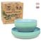 Grow Forward Wheat Straw Kids Plates and Bowls Sets - 8-Piece Unbreakable Dishwasher &amp; Microwave Safe Plastic Plates for Kids - Reusable Non Toxic BPA-Free Dinnerware for Children - Rainforest