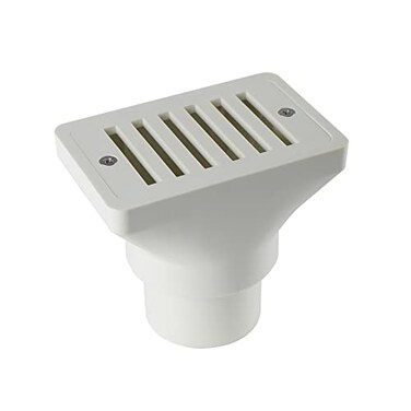 YXQ Floor Drain 2-Inch White ABS Drain Grate Water Overflow Outlet Base Replacement Fittings