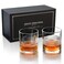 KEHHVCY Old Fashioned Whiskey Glasses Packaged in Gift Box, 11 oz Bourbon Glasses Set of 2, Rocks Glasses for Drinking Scotch Cocktail Rum Cognac Vodka Liquor, Unique Gifts for Men