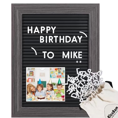 Kicsbam Letter board, 6.5x8.5 inches Plastic message board with 376 changeable letters and numbers,for baby announcement, milestones board, sign board, office decor board &amp; More