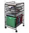Solinxe 3-Drawer Rolling Storage Cart 4 Tier Rolling Utility Cart on Wheels for Office Home Coffee Bar, Book Art Craft Trolley Organizer, Black