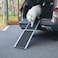 COZIWOW Aluminum Pet Ramp Ladder, Dog Car Step Ramp with 2-Fold Design, Sandpaper Non-Slip Surface, Oxford Strap and Handles, Dog Ramp Climbing Ladder for Most Dogs, Black