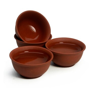 YXHUPOT Teacup 4pcs Chinese Clay Genuine Yixing Gongfu Tea bowls Red Little Mini Cups(red)