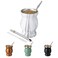Husfunov 8oz Yerba Mate Cup, 304 Stainless Steel Double-Wall Mate Cup, Heat Insulation Yerba Mate Gourd, Tea Cup Set Includes Cleaning Brush &amp; 2 Bombillas (Marble)