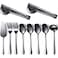 Serving Utensils Include Large Serving Spoons Slotted Serving Spoons Serving Forks Serving Tongs Soup Ladle and Pie Server Buffet Catering Serving Utensils for Dishwasher Safe(Black,10 Pieces)