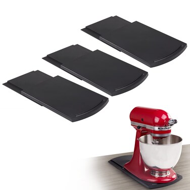 Funpynani Kitchen Appliance Sliding Tray, Compatible With Coffee Maker, Kitchen Aid Mixer, Blenders, Air Fryer, Juicer Parts Accessories Sliders for Coutertop with Rolling Wheels (3 Pack)