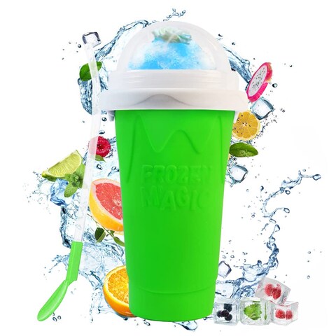 NUFR Slushie Maker Cup, Magic Quick Frozen Smoothies Cup Cooling Cup Double Layer Squeeze Cup Slushy Maker, Homemade Milk Shake Ice Cream Maker DIY it for Children and Family