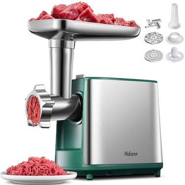 Electric Meat Grinder, Heavy Duty Meat Mincer, Sausage Stuffer Maker, Food Grinder with Sausage &amp; Kubbe Kit, 2 Grinder Plates, Stainless Steel(Green)