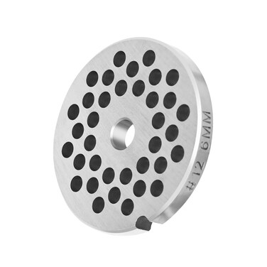 BOLEXINO #12 Stainless Steel 1/4" Meat Grinder Plate, Heavy Duty 6mm Medium Plate For Coarse Sausages