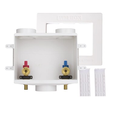 GUOFIS Washing Machine Outlet Box with Center Drain,1/2 Inch Barb Crimp Pex x 3/4 Inch MHT Outlet Connection,Plumbing Fittings Washer Laundry Boxes