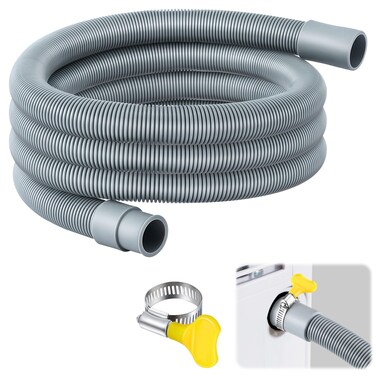 Saillong Universal Dehumidifier Drain Hose, Drain Hose Extension Kit with Rubber Adapter and Connect Clamp, Flexible Drain Hose for Most of Dehumidifiers, Air Conditioners, Garden Faucets (6.5 Feet)