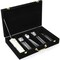 Pickmesh Velvet Silverware Storage Box, Flatware Case with Lid and Handle, Utensil Chest Organizer Container Wedding Mother&#39;s Day Birthday Gifts for Kitchen Spoon Fork Knives Organizing(Black)