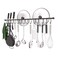 OKEPOO 304 Stainless Steel Kitchen Utensil Hanger - 30 Inch Wall Mount with 15 Pcs Noiseless Sliding Hooks, Pots and Pans Hanging Rack, Organizer Storage for Spoon Peeler, Black