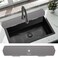 30 Inch Sink Splash Guard, Large Size Kitchen Sink Splash Guard, Longer Silicone Faucet Handle Drip Catcher Tray for Kitchen Countertop, Bathroom, Farmhouse (Grey)