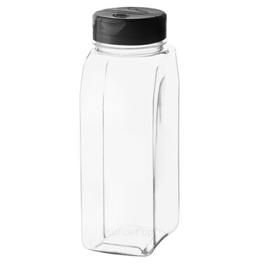 Thunder Up Parmesan Cheese Shaker 32 Oz, Cheese Shaker Plastic, Grated Cheese Shaker for Pizza, Parm Cheese Shaker, Spice Shakers with Holes and Lids, Pepper Shaker, Spice Shaker (Black)