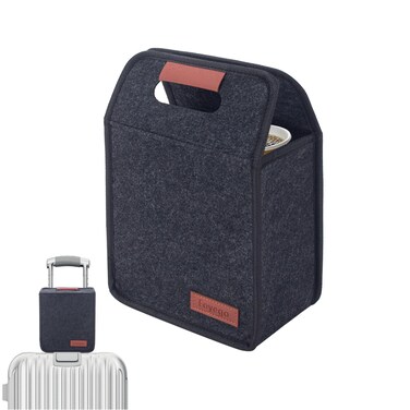 Foyego Drink Caddy Portable Drink Carrier with 2 Cup Holder, Reusable Insulated Coffee Cup Carrier with Handles, Foldable Travel Luggage Coffee Cup Holder Bag Free Your Hand