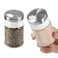 VUCCHINI Salt and Pepper Shaker Set with Adjustable Pour Holes 3.4 oz Seasoning Spice Shaker with Lid Stainless Steel Salt Dispenser Farmhouse Kitchen
