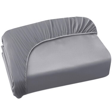 Twin Fitted Sheet Soft Twin Size Fitted Sheets for Kids Up to 14 Inches Deep Procket, Single Size Bed Mattress Sheets Stretchable and Breathable Jersey Knit Cover, Bottom Sheet Only, Gray