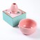 ZENRC Traditional Matcha Bowl with Pouring Spout and Whisk Holder (Reshaper) - Handmade Japanese Style Matcha Chasen Ritual Kit- 22oz Big Salad Porridge Juice Bowl Chawan (Baby Pink)
