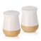 Hasense Salt and Pepper Shakers, Ceramic Salt Shaker set of 2, Cute Spice Sugar Shaker for Countertop, Farmhouse Salt Pepper Container Set for Home Wedding Decor, Christmas Gift, 2 Piece(White)