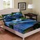 Erosebridal Snake Bedding Set Twin, Blue Snake Fitted Sheet, 3D Reptile Bed Cover, Blue Scales Bed Set, Palm Leaf Wild Animal Stylish Fitted Sheet for Kids Boys Teens Man Bedroom Decor