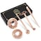 5 in 1 Candle Accessory Set Including Candle Wick Trimmer、Candle Snuffer、Wick Dipper and 2 Candle Toppers for Jar Candles to Burn Evenly on Gift Box Giving- Rose Gold