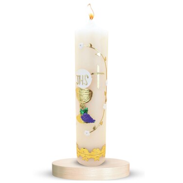 Authenthic First Communion Candle Made by Mexican Artisans at La Villa de Guadalupe   Vela de Primera comunion para ni&ntilde;o o ni&ntilde;a   Vela para Primera comunion para ni&ntilde;a   First Communion Candle Set for