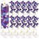 Floating Flowers for Centerpieces Blue Faux Orchid Flowers Vase Fillers Floating Candles Purple Orchid Wedding Table Decor Filling Unscented Floating Candles for Birthday Wedding Party (28 Pieces)