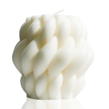 LPUSA Knot Ball Candle，Scented Soy Wax Spiral Candle，Home Office Danish Pastel Trendy Room Floating Shelves Decor Large Candles,White