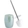 WHOLE HOUSEWARES Modern Toilet Brush Set, Turquoise (1 Glass Mosaic Bathroom Accessory)