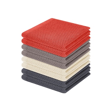 Homaxy 100% Cotton Waffle Weave Kitchen Dish Cloths, Ultra Soft Absorbent Quick Drying Dish Towels, 12 x 12 Inches, 8-Pack, Multicolor