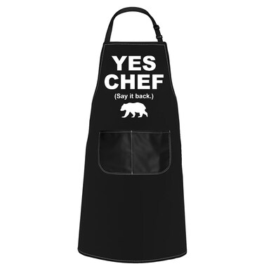 POFULL Yes Chef Apron for Chef TV Show Inspired Gifts Restaurant Gift Gift for Chef Cook Foodie (Yes Chef Apron)