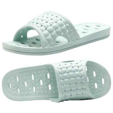 MUQGAOP Quick Drying Shower Slippers non-slip Bathroom Slippers Drain Holes Shower Shoes for Women and Men Dorm pool gym Sky Blue EU 37/38