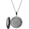 Jude Jewelers Stainless Steel Round Shaped Locket Style Statement Party Wedding Pendant Necklace (Black)