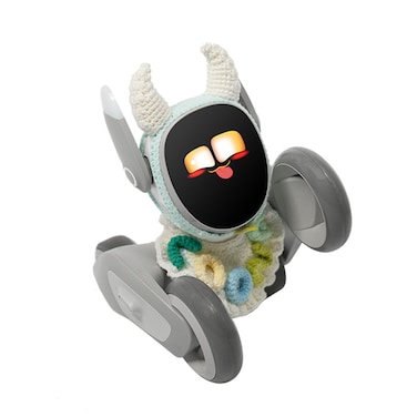 Loona Bullish Charm Outfit &mdash; Handmade Crochet Headpiece and Collar Set Inspired by The Spirit of Bullfighting, Perfect for Transforming Your Pet Robot Toys into a Trendy and Cute Companion