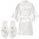 Mepase 2 Pcs Personalized Initial Bride Slippers and Bride Robe Mrs Slippers Bridal Robe Bridal Shower Gifts for Wedding Day(7-8,H)