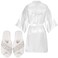 Mepase 2 Pcs Bridal Wedding Gifts Satin Bride Robe with Slippers Rhinestone Wedding Robe Slippers for Women Proposal Party (Size 40-41)