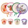 4 Styles Animal Flowers Round Foldable Hand Fan Japanese Foldable Fan Handheld Foldable Compact Cooling Fans,Round Folding Fan for Outdoor Games,Xmas Decoration,Festival,Party Favors,Travel,Events