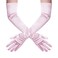 Wobe Long Opera Party 20s Satin Gloves Stretchy Adult Size Elbow Length Wedding (Pink)