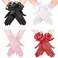 Geyoga 4 Pairs Halloween Lace Gloves Women Tea Party Gloves Elegant Short Gloves Vintage Gloves Summer Gloves for Women(White, Pink, Black, Red)
