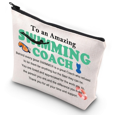 G2TUP Swim Coach Makeup Bag Swimming Coach Gift To an Amazing Swimming Coach Zipper Bag Thank You Coaches Gifts (Swim Coach)