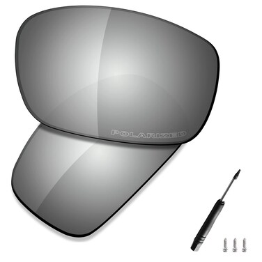 SAUCER Premium Replacement Lenses &amp; Rubber Kits for Oakley X Squared OO6011 Sunglasses High Defense - Chrome Metal Polarized