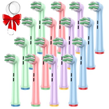 HURKEYE 16pcs Kids Toothbrush Heads Compatible with Oral B Electric Toothbrush, Replacement Heads Professional Soft Bristles Brush Heads for Children with Sensitive Gums