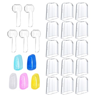 20 Pcs Reusable Toothbrush Covers Compatible with Philips Sonicare Electric Toothbrush Heads for Healthy Brushing and Storage in Home and Travel,Toothbrush Caps for rectangular toothbrush heads