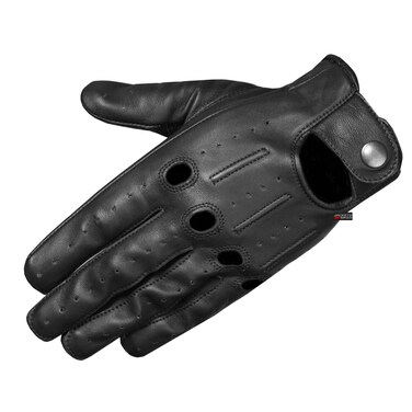 Jackets 4 Bikes Mens Transporter Genuine Lambskin Aniline Leather Driving Gloves Ventilated Black S