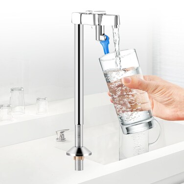 Glass Filler 10Inch Pedestal Glass Filler Faucet Deck Mount Glass Filling Faucet Push Cup Faucet for Beer Soda Water for Restaurants Kitchen Bar (Height 10in)